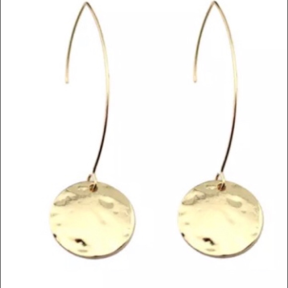 🌴Hammered Gold Artisan Drop Earrings